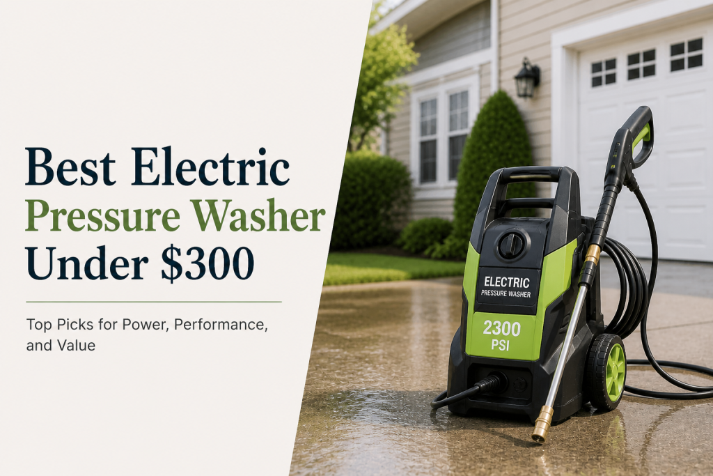 best electric pressure washer under 300 dollars on clean driveway